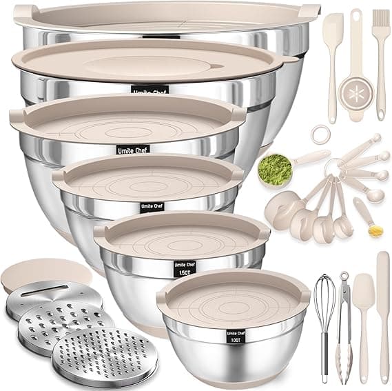 Mixing Bowls with Airtight Lids Set Review: 26-Piece Stainless Steel Kitchen Collection